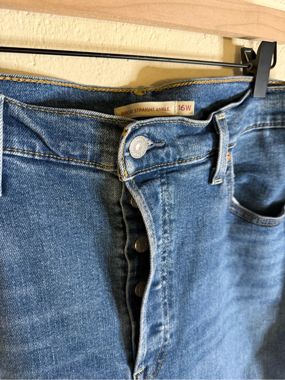 Levi's Ribcage Straight Ankle Size 16W Classic Blue - Picture 3 of 9